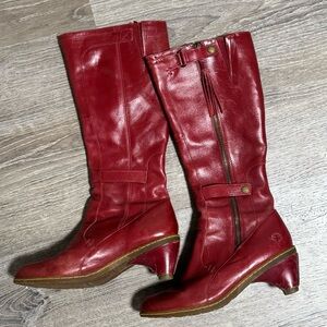 Dr. Martens Jenna Hi Red size 9 western biker leather boots airwalk